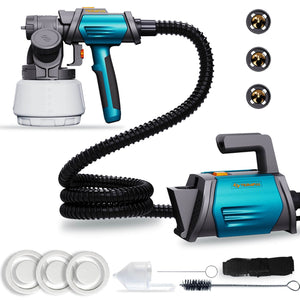 Tilswall 800W HVLP Pistolet a Peinture Electrique avec 4 Buses en Cuivre et 3 Motifs