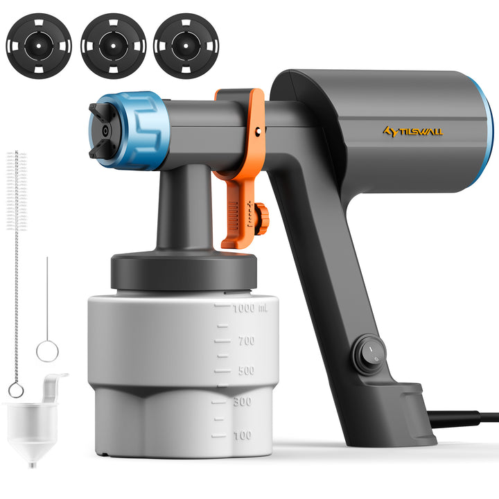Pistolet à Peinture Électrique Tilswall avec Réservoir de 1000 ml