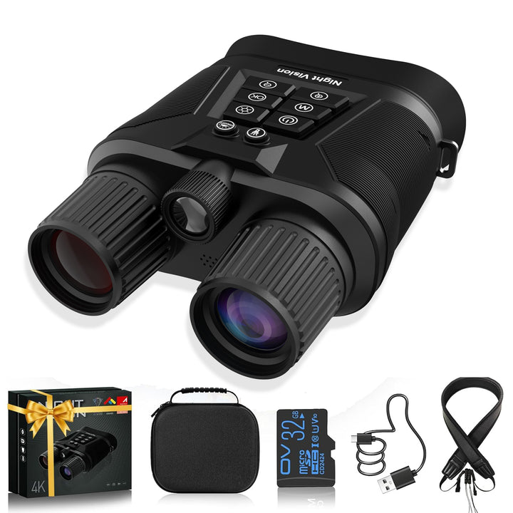 Lunettes de vision nocturne avec batterie à charge rapide 5000 mAh, zoom 8×, caméra HD f/1,4 et portée de vision de 600 m (1968 ft) pour le camping, la chasse et la sécurité