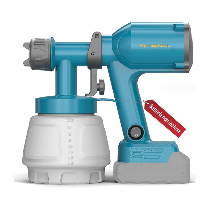 Pistolet à peinture sans fil ultraléger Tilswall, compatible avec les batteries Makita 18V (batteries non incluses)
