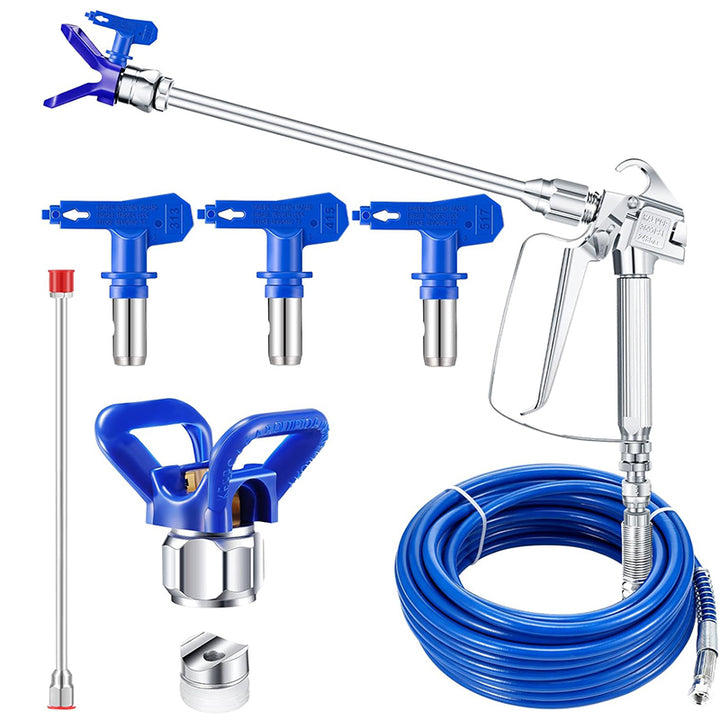 Kit de flexible pour pistolet de peinture sans air Tilswall – 15 m (50 ft), 3600 psi, tube haute pression en fibre, avec perche d’extension