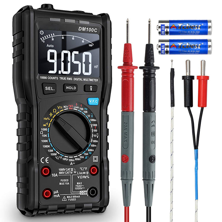 Multimètre numérique Tilswall, ohmmètre, T-RMS 9999 points